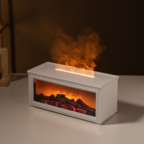 Flame Aromatherapy Diffuser | LED Fireplace Mist Humidifier with Essential Oils & Remote Control | Home Relaxation Decor