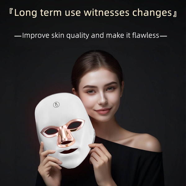 Wireless LED Light Therapy Face Mask – 7 Color Skin Rejuvenation Mask for Anti-Aging, Acne Treatment & Radiance Boost | Salon-Grade Beauty Device at Home